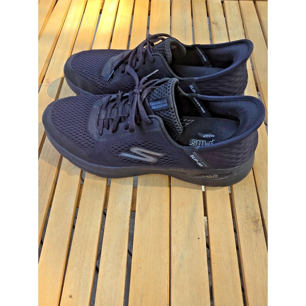 Skechers GO WALK Arch Fit Slip-Ins Hands Free Black Sneakers Men's 11.5 EU 45